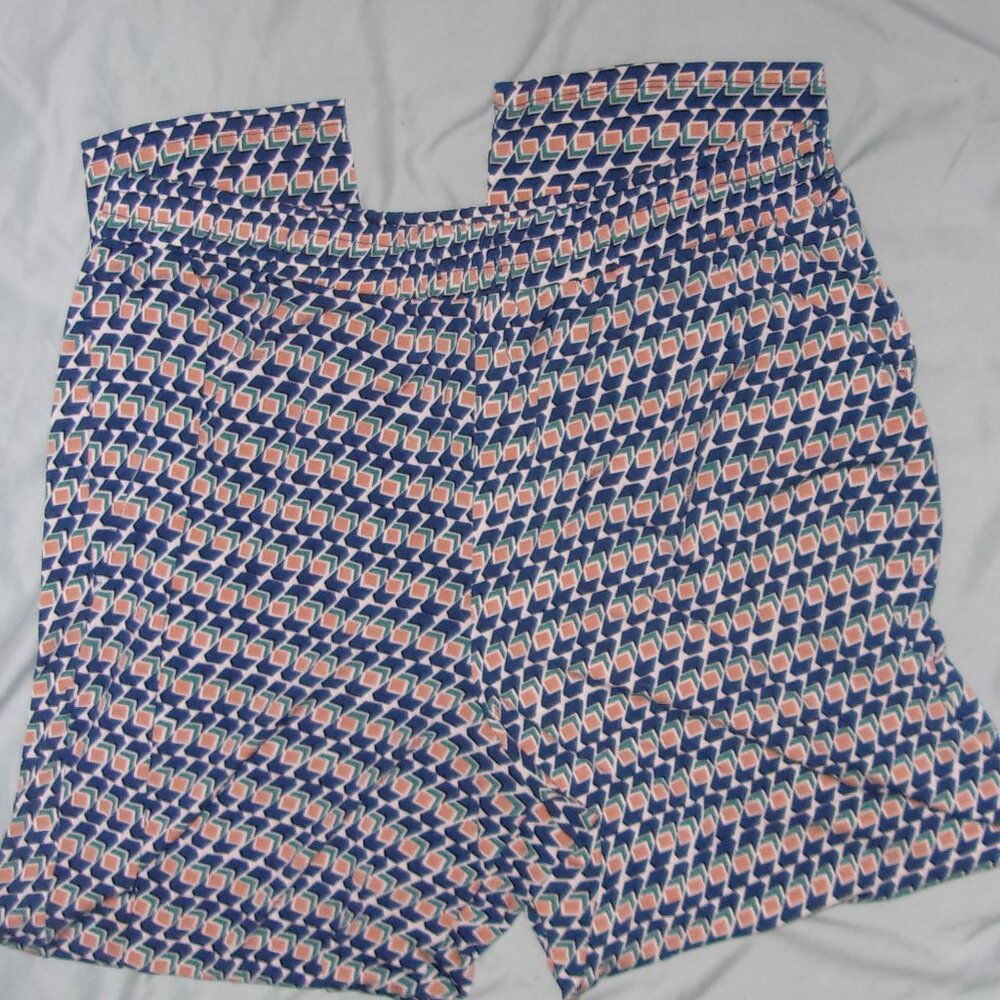 size extra large striped blue yellow boho pants womens stretch casual dress